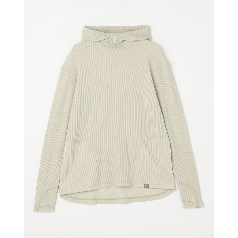 super.natural スーパーナチュラル すーぱーなちゅらる | JP190 ワッフルフーディーロングスリーブ2(ユニセックス) / Sand Gray JP 190 Waffle Hoodie L/Sleeve 2 SNUJ10111 ［25FW］
