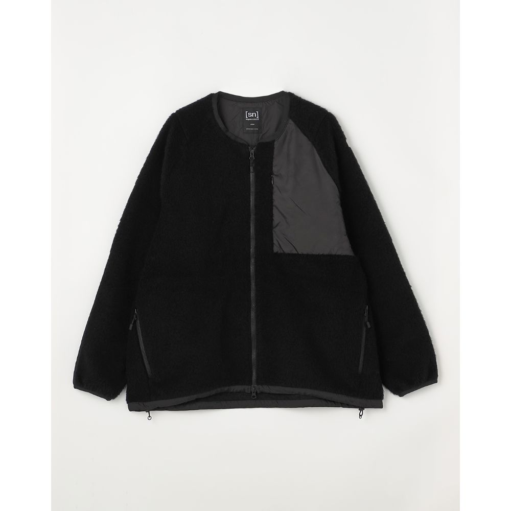 JP ウールフリースクルーネックジップアップ(ユニセックス) / Jet Black Melange JP Wool Fleece C/Neck Zip-Up SNUJ10129 ［25FW］|スーパーナチュラル / super.natural