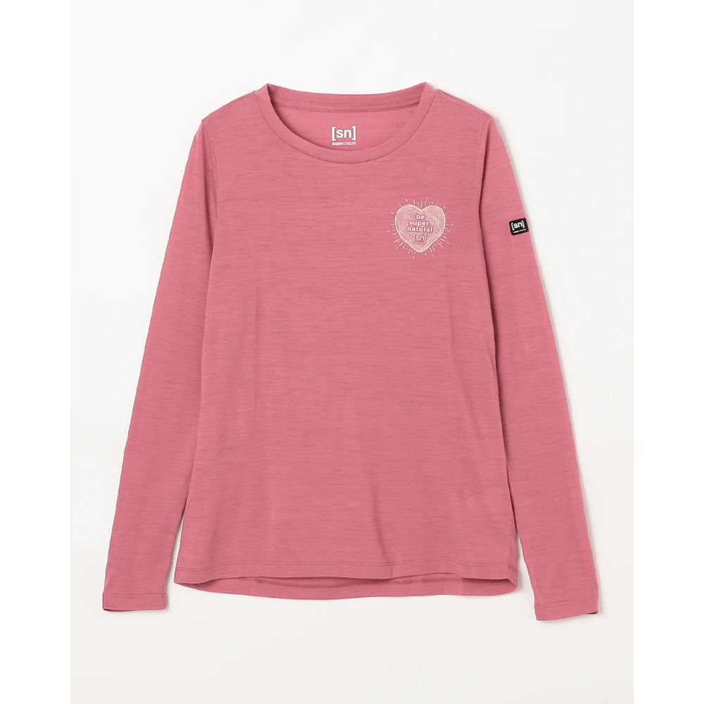 スーパーナチュラル / super.natural（スーパーナチュラル） | W リトルハートウッドロングスリーブ / MAUVEWOOD/WHITE STONE W LITTLE HEARTWOOD LS SNWP04071N ［25FW］