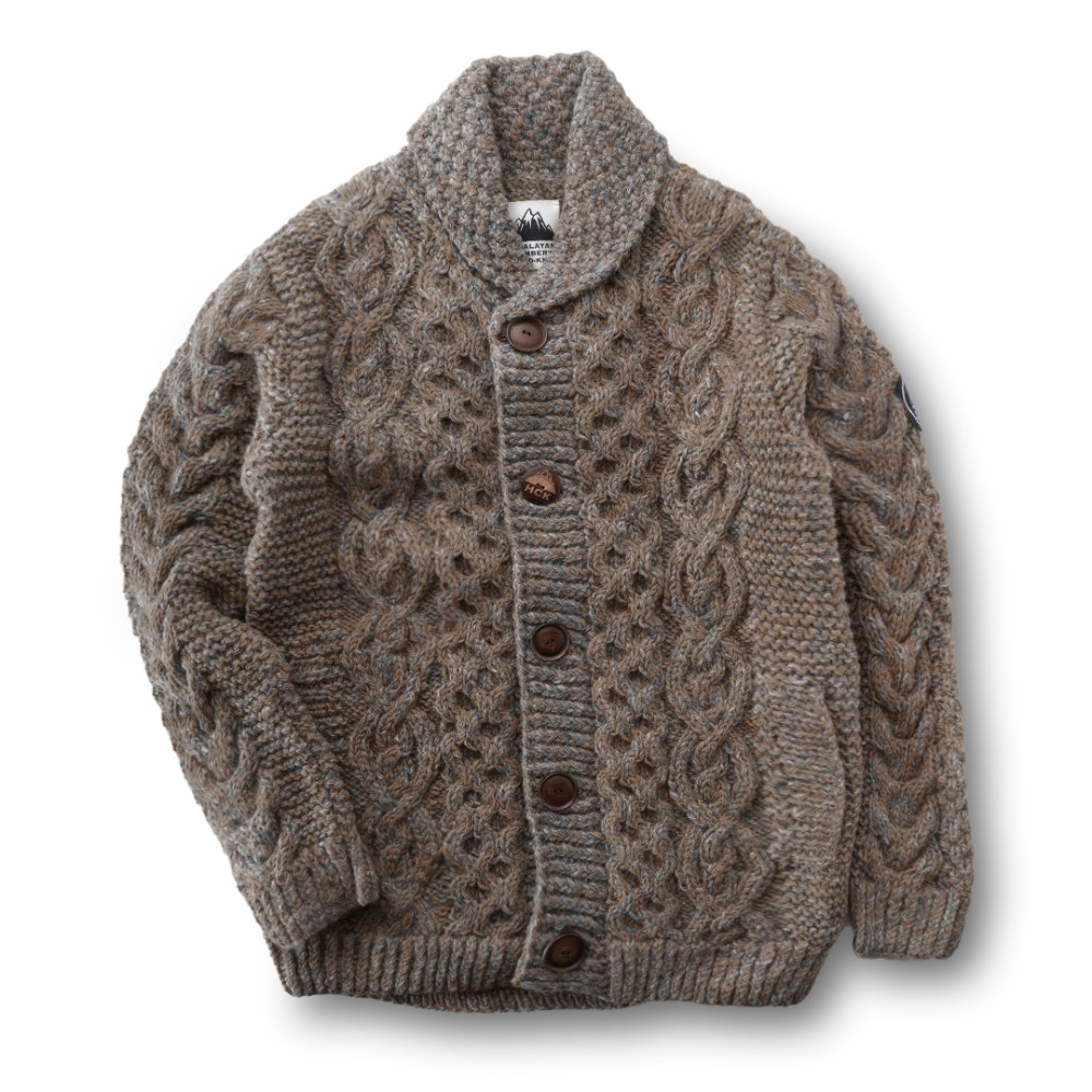 ヒマラヤンクライマーズハンドニット（ヒマラヤン） | ショールカーデ / セージ杢 Shawl Cardigan HCK-F01 トップス ユニセックス [25FW]