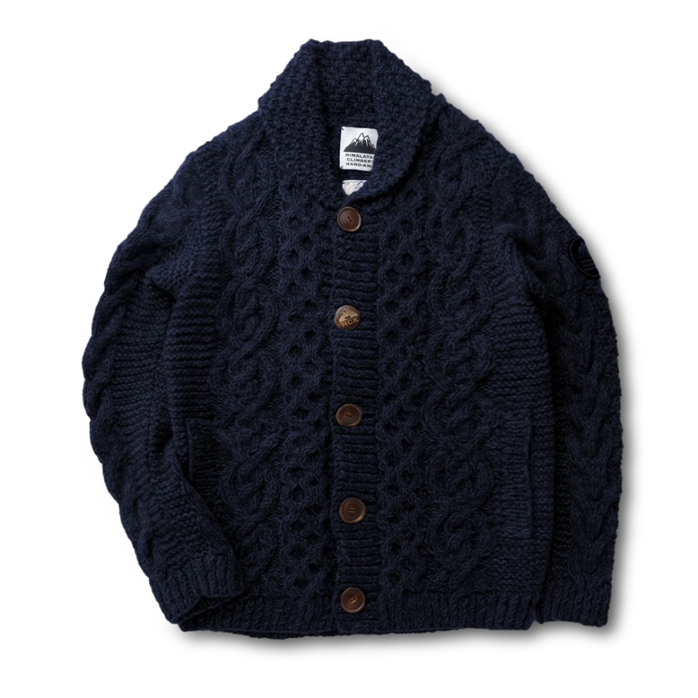 ヒマラヤンクライマーズハンドニット（ヒマラヤン） | ショールカーデ / ネイビー杢 Shawl Cardigan HCK-F01 トップス ユニセックス [25FW]