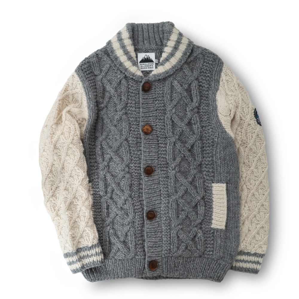 HIMALAYANCLIMBER'SHAND-KNIT ヒマラヤン クライマーズ ハンドニット | スタジャンカーデ / グレー杢 Award Jacket Cardigan HCK-F03 トップス ユニセックス [25FW]