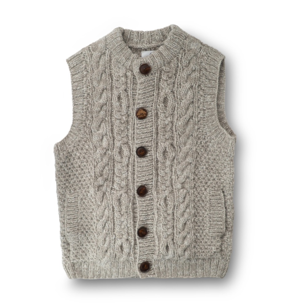 HIMALAYANCLIMBER'SHAND-KNIT ヒマラヤン クライマーズ ハンドニット | クルーベスト / スノー杢 Crew Vest HCK-F06 トップス ユニセックス [25FW]