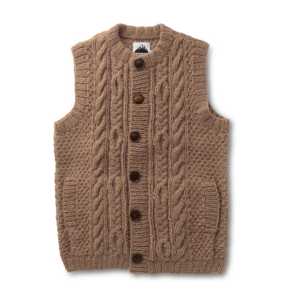 クルーベスト / モカ Crew Vest HCK-F06 トップス ユニセックス [25FW]|ヒマラヤンクライマーズハンドニット