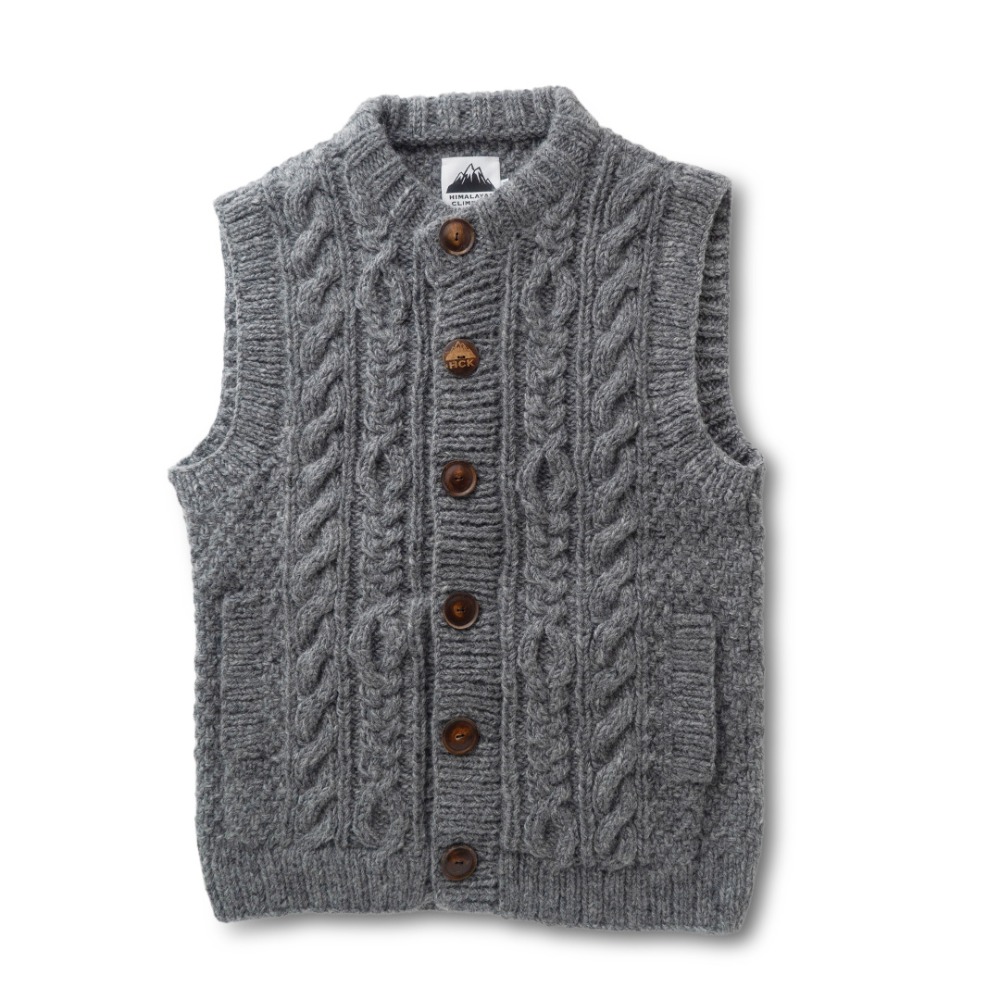 HIMALAYANCLIMBER'SHAND-KNIT ヒマラヤン クライマーズ ハンドニット | クルーベスト / グレー杢 Crew Vest HCK-F06 トップス ユニセックス [25FW]