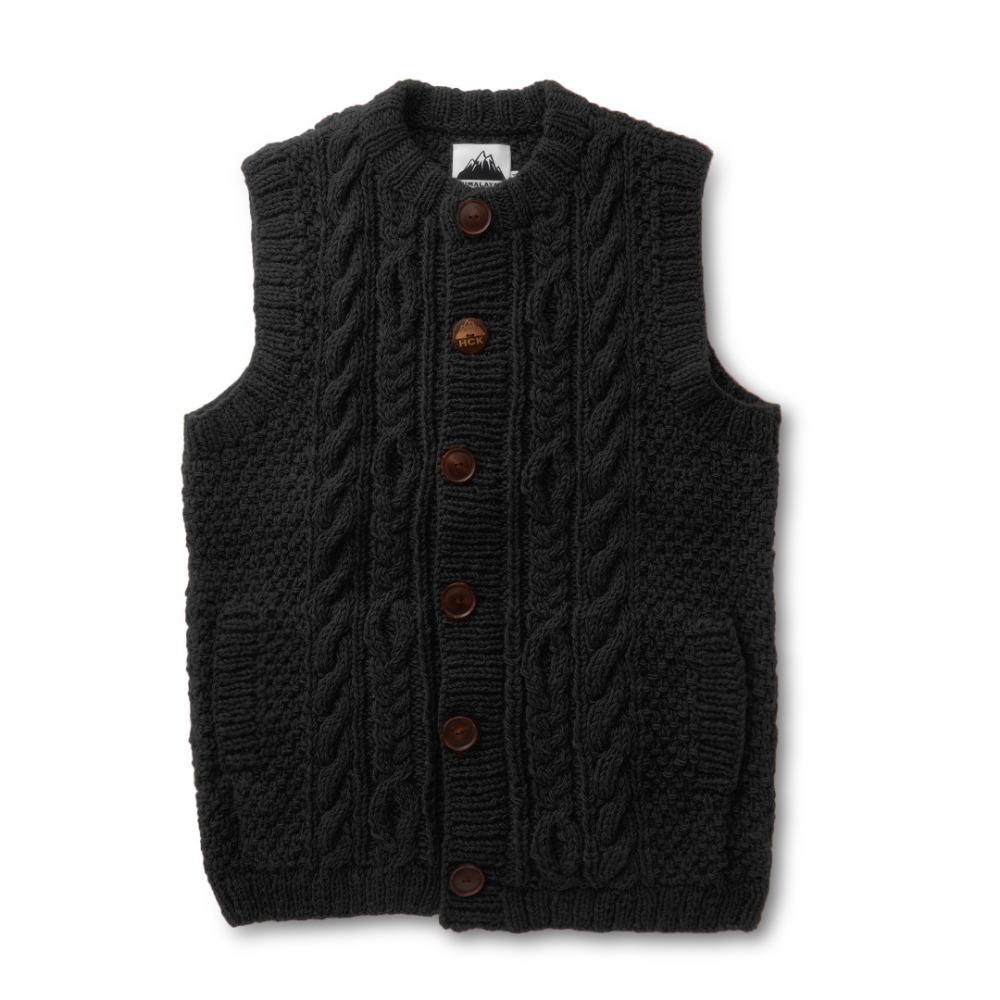 クルーベスト / ブラック Crew Vest HCK-F06 トップス ユニセックス [25FW]|ﾋﾏﾗﾔﾝｸﾗｲﾏｰｽﾞﾊﾝﾄﾞﾆｯﾄ / HIMALAYANCLIMBER'S