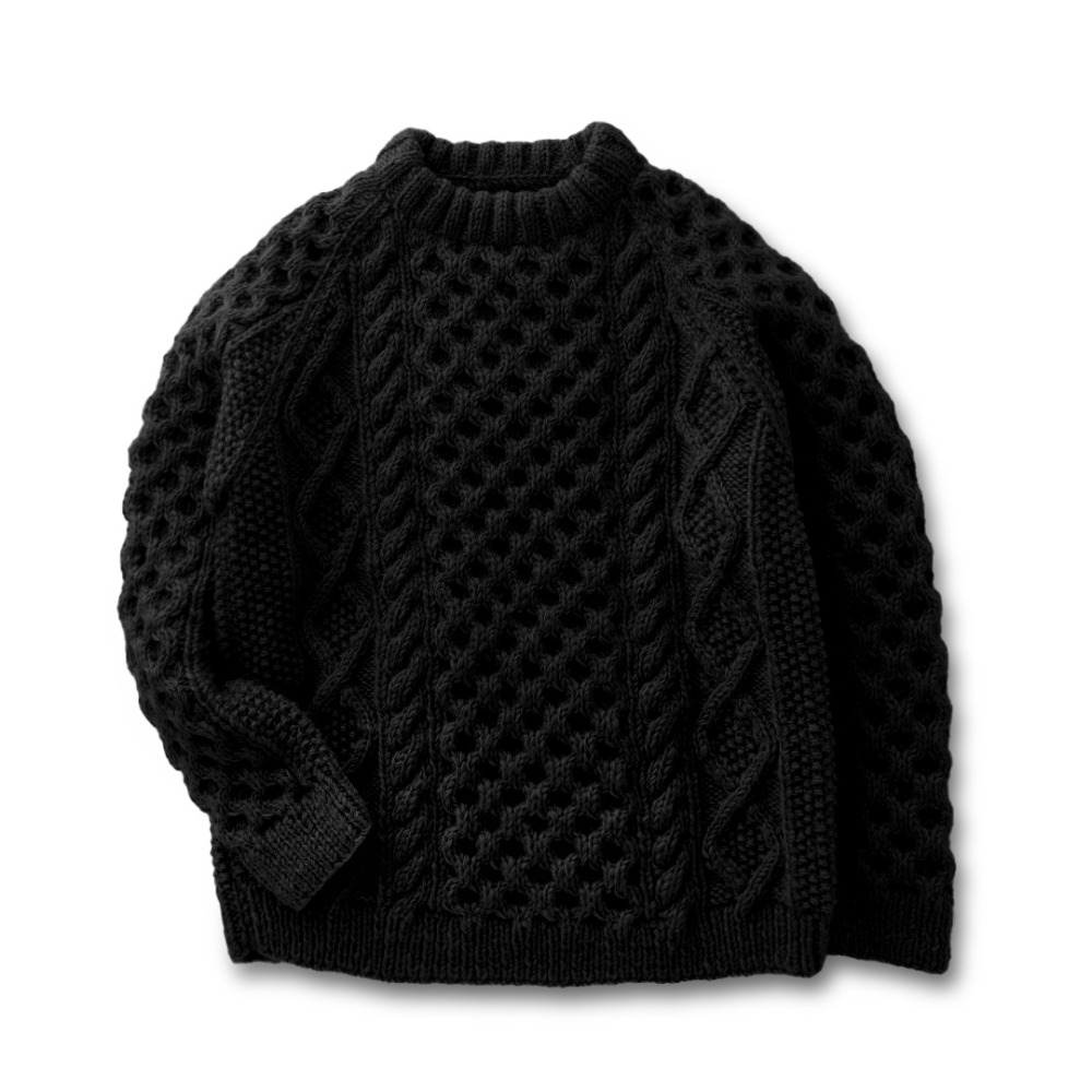 クルー / ブラック Crew HCK-F07 トップス ユニセックス [25FW]|ﾋﾏﾗﾔﾝｸﾗｲﾏｰｽﾞﾊﾝﾄﾞﾆｯﾄ / HIMALAYANCLIMBER'S