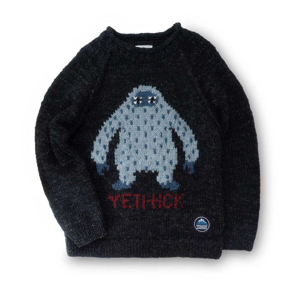 YETIジャガードクルー / ブラック杢 YETI Jacquard Crew HCK-F08 トップス ユニセックス [25FW]|ﾋﾏﾗﾔﾝｸﾗｲﾏｰｽﾞﾊﾝﾄﾞﾆｯﾄ / HIMALAYANCLIMBER'S