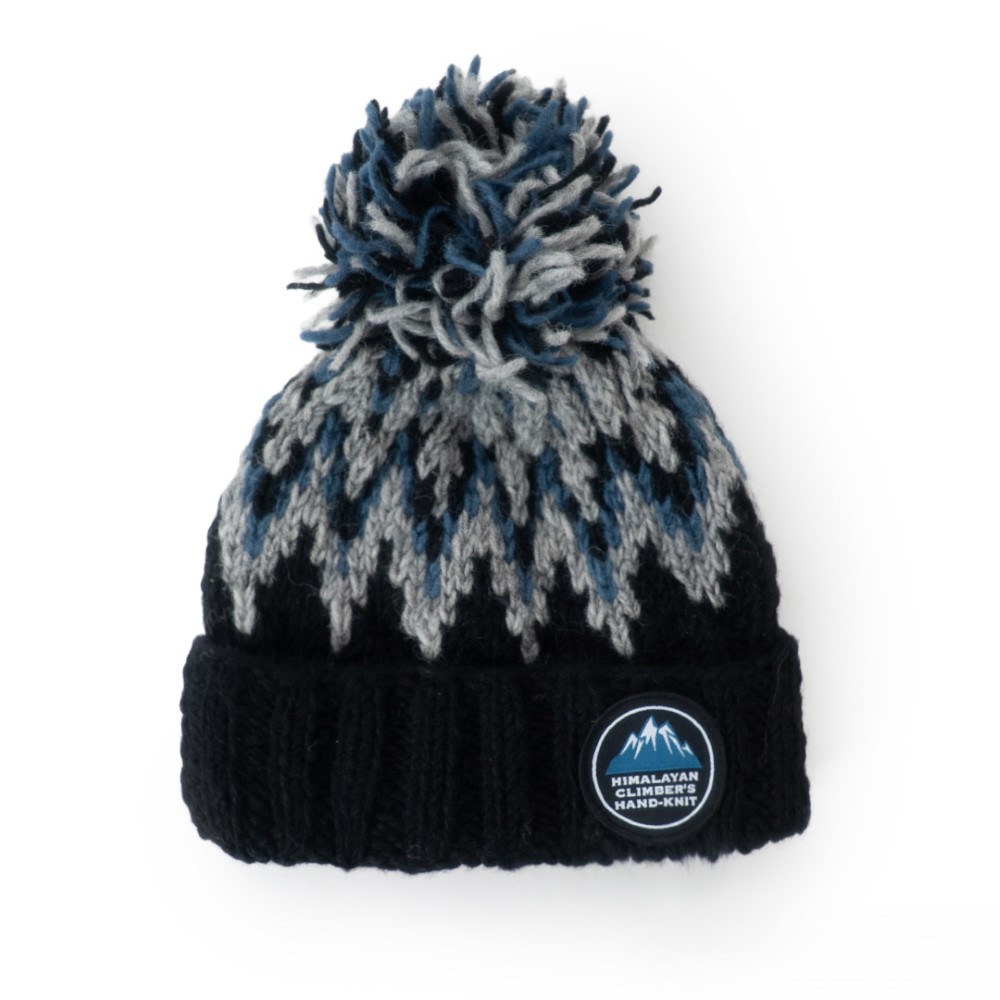 HIMALAYANCLIMBER'SHAND-KNIT ヒマラヤン クライマーズ ハンドニット | ジャガードキャップ / ブラック Jacquard Cap HCK-F12 キャップ ユニセックス [25FW]