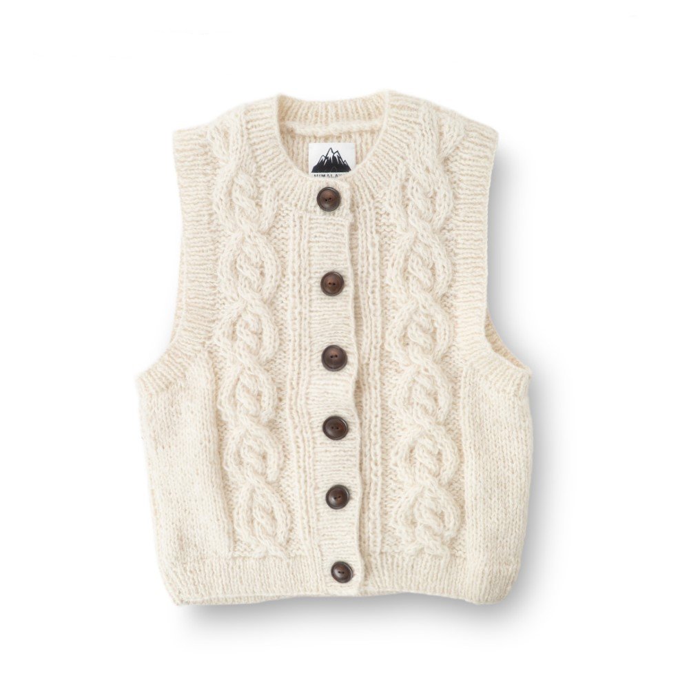 クルーベスト / アイボリー Crew Vest HCK-L2 トップス レディース [25FW]|ﾋﾏﾗﾔﾝｸﾗｲﾏｰｽﾞﾊﾝﾄﾞﾆｯﾄ / HIMALAYANCLIMBER'S