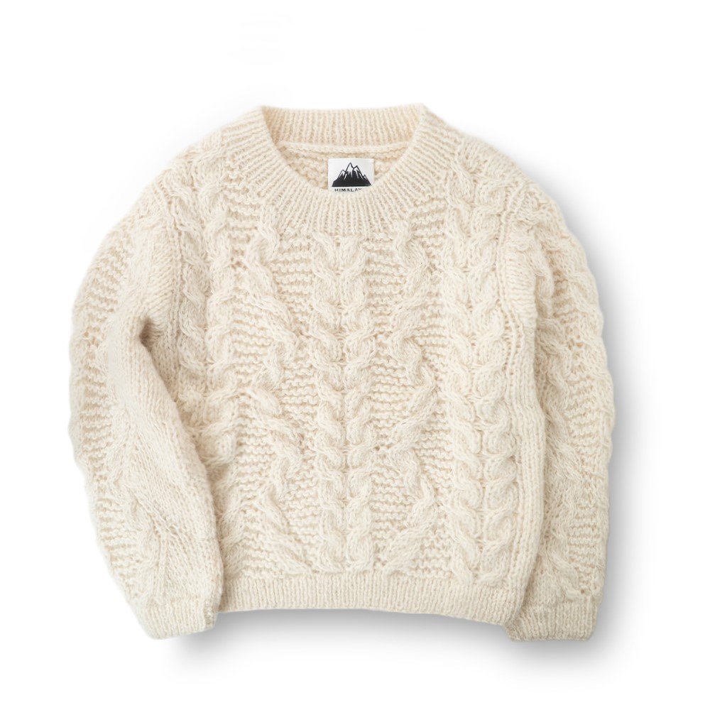 HIMALAYANCLIMBER'SHAND-KNIT ヒマラヤン クライマーズ ハンドニット | ケーブルクルー / アイボリー Cable Crew HCK-L3 トップス レディース [25FW]