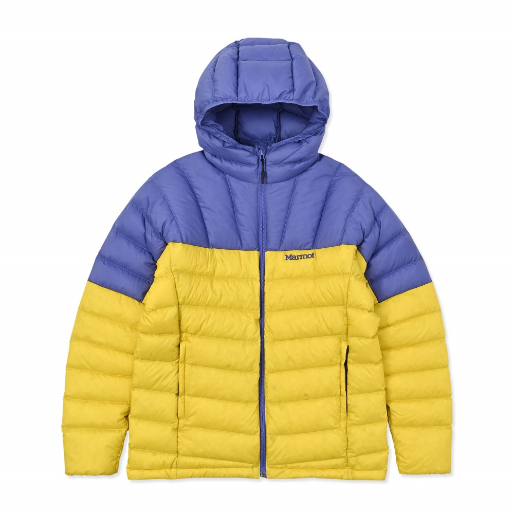 Marmot / マーモット | ランスダウンフーディー / パープル×イエロー Lance Down Hoodie MTFW25MDW009-C150 ダウンジャケット メンズ [25FW]