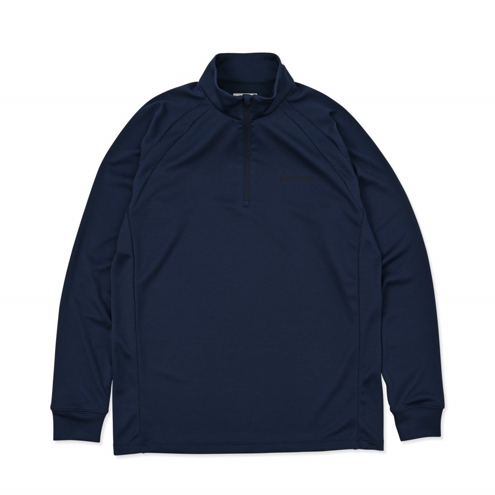 Marmot / マーモット | 【クリアランス】 クライムスキンハーフジップロングスリーブ / ネイビー Climb Skin Half-Zip L/S MTFW25MLS079-C005 シャツ メンズ [25FW]