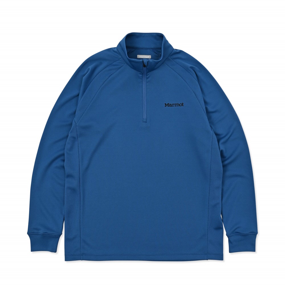 Marmot / マーモット | クライムスキンハーフジップロングスリーブ / ブルー Climb Skin Half-Zip L/S MTFW25MLS079-C014 シャツ メンズ [25FW]