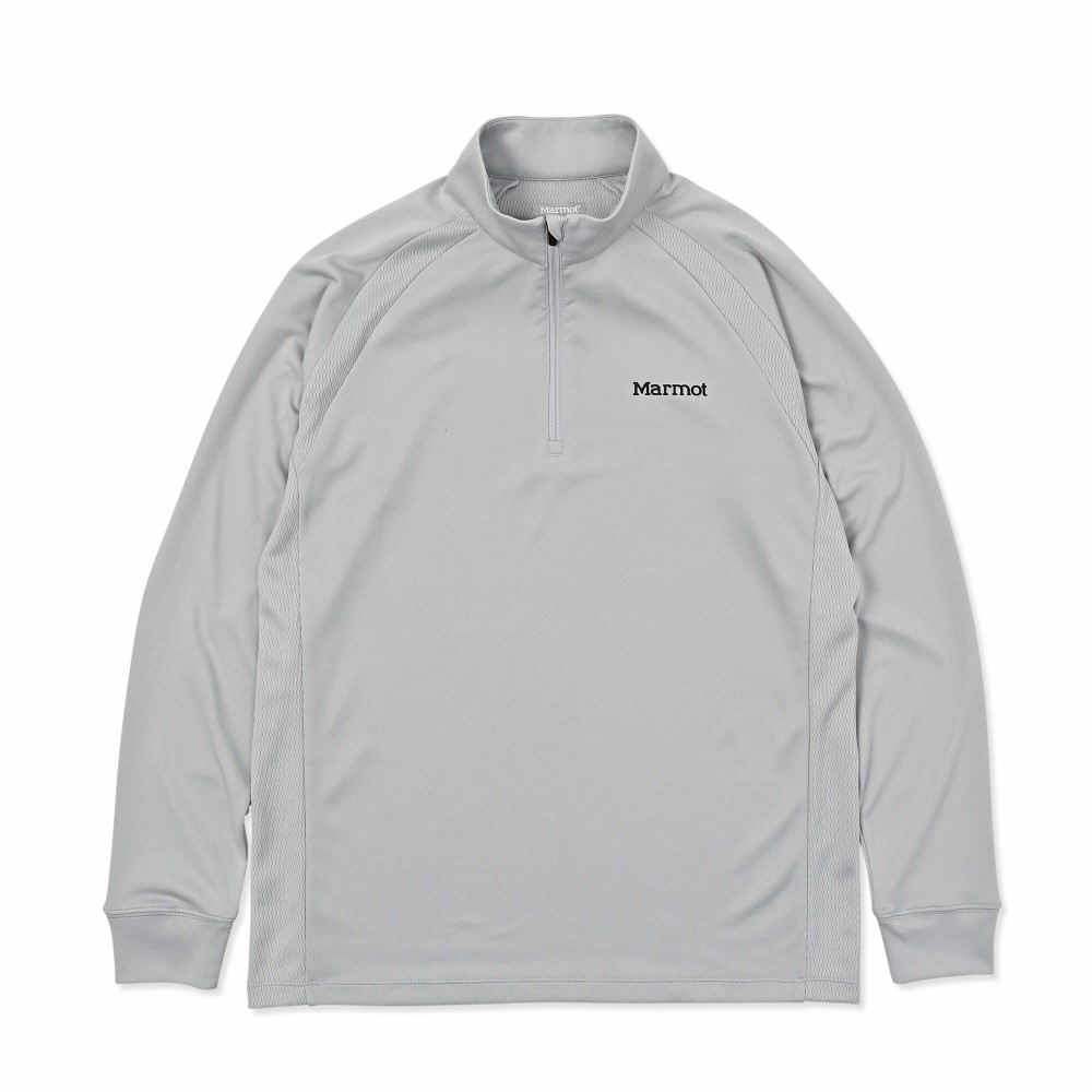 Marmot / マーモット | 【クリアランス】 クライムスキンハーフジップロングスリーブ / シルバー Climb Skin Half-Zip L/S MTFW25MLS079-C024 シャツ メンズ [25FW]