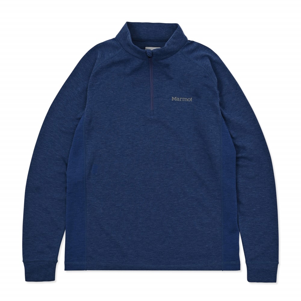 クライムウールスキンハーフジップロングスリーブ / スモークブルー Climb Wool Half-zip L/S MTFW25MLS083-C159 シャツ メンズ [25FW]|マーモット / Marmot