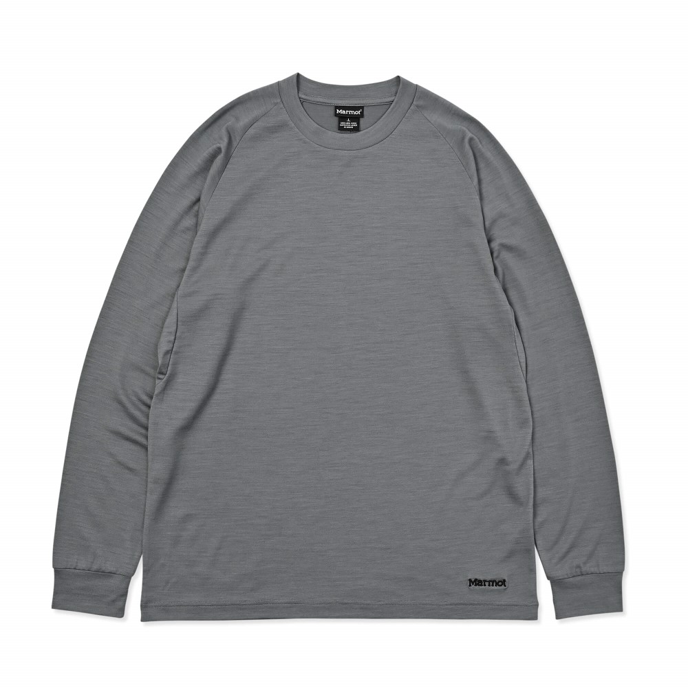 Marmot / マーモット | マーモットメリノウールロングティー / グレー Marmot Merino Wool Long Tee MTFW25ULS074-C003 Tシャツ ユニセックス [25FW]