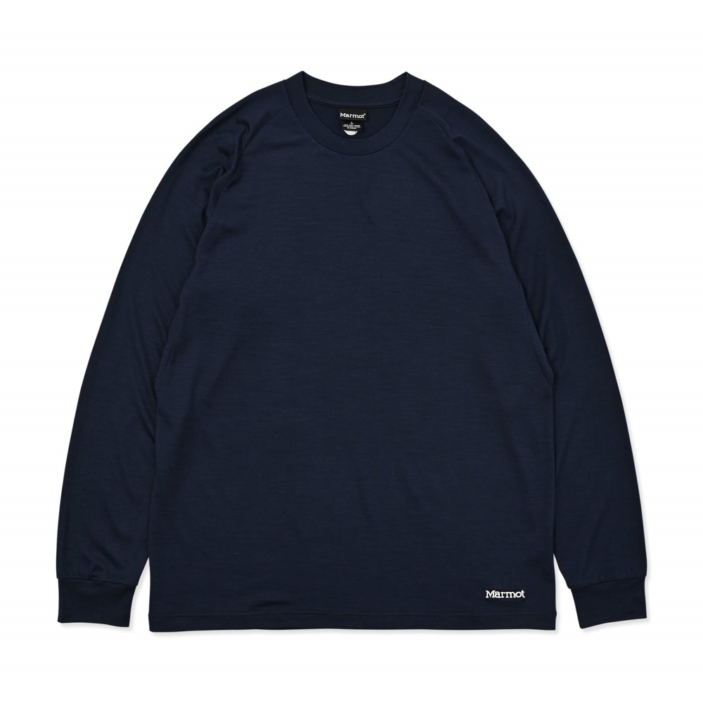 Marmot / マーモット | マーモットメリノウールロングティー / ネイビー Marmot Merino Wool Long Tee MTFW25ULS074-C005 Tシャツ ユニセックス [25FW]