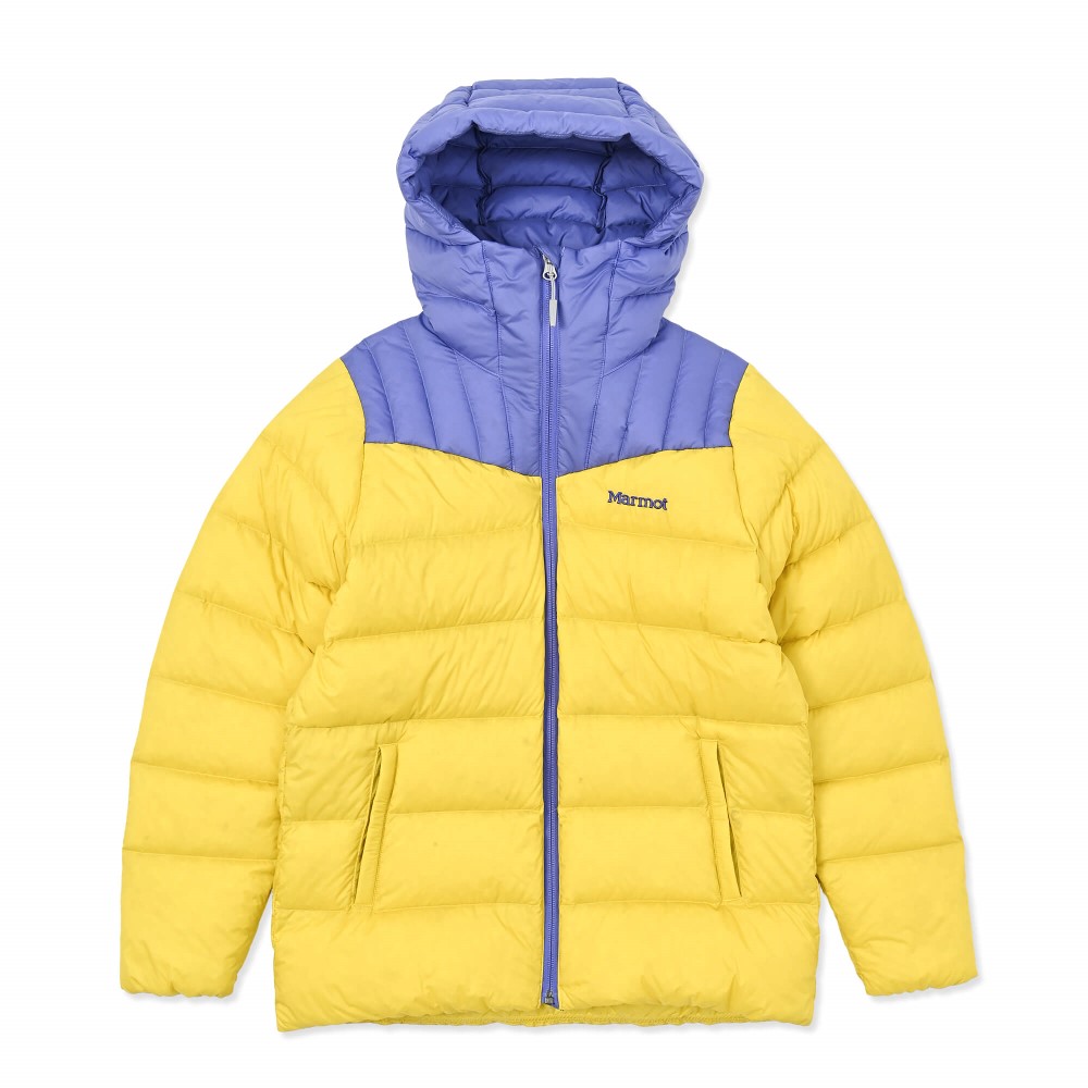 Marmot / マーモット | ウィメンズランスダウンフーディー / パープル×イエロー W&#039;s Lance Down Hoodie MTFW25WDW010-C151 ダウンジャケット レディース [25FW]