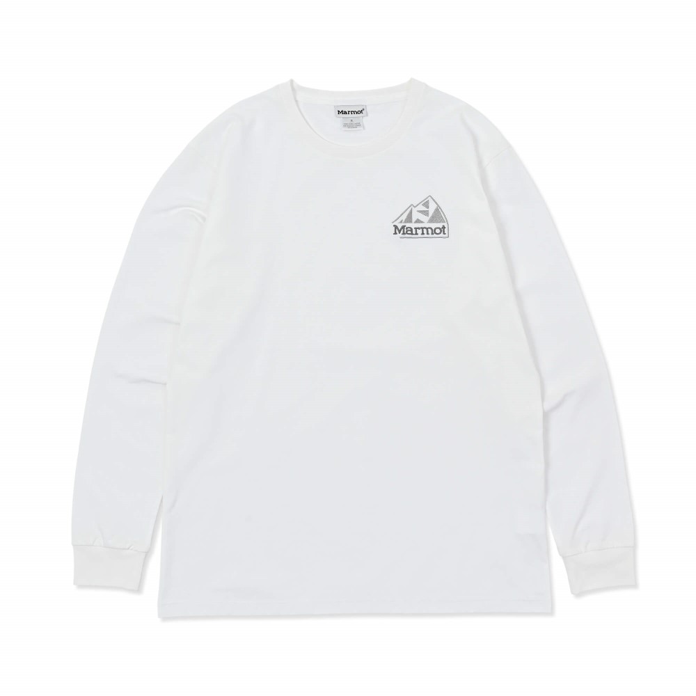 クラシック ロゴ エンブロイ ロングスリーブティーシャツ / ホワイト MTFW25WLS066-C002 Tシャツ レディース [25FW]|マーモット / Marmot