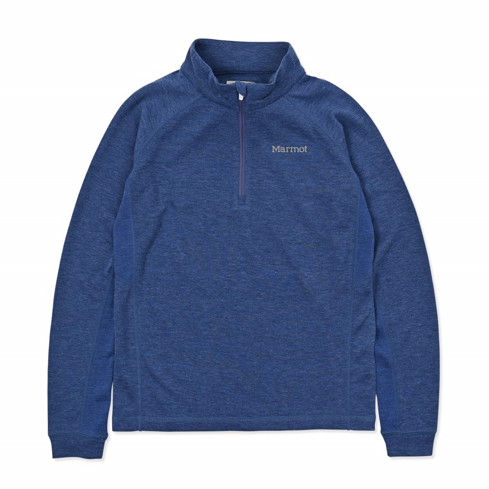 クライムウールスキンハーフジップロングスリーブ / スモークブルー W's Climb Wool Half-zip L/S MTFW25WLS084-C159 シャツ レディース [25FW]|マーモット / Marmot