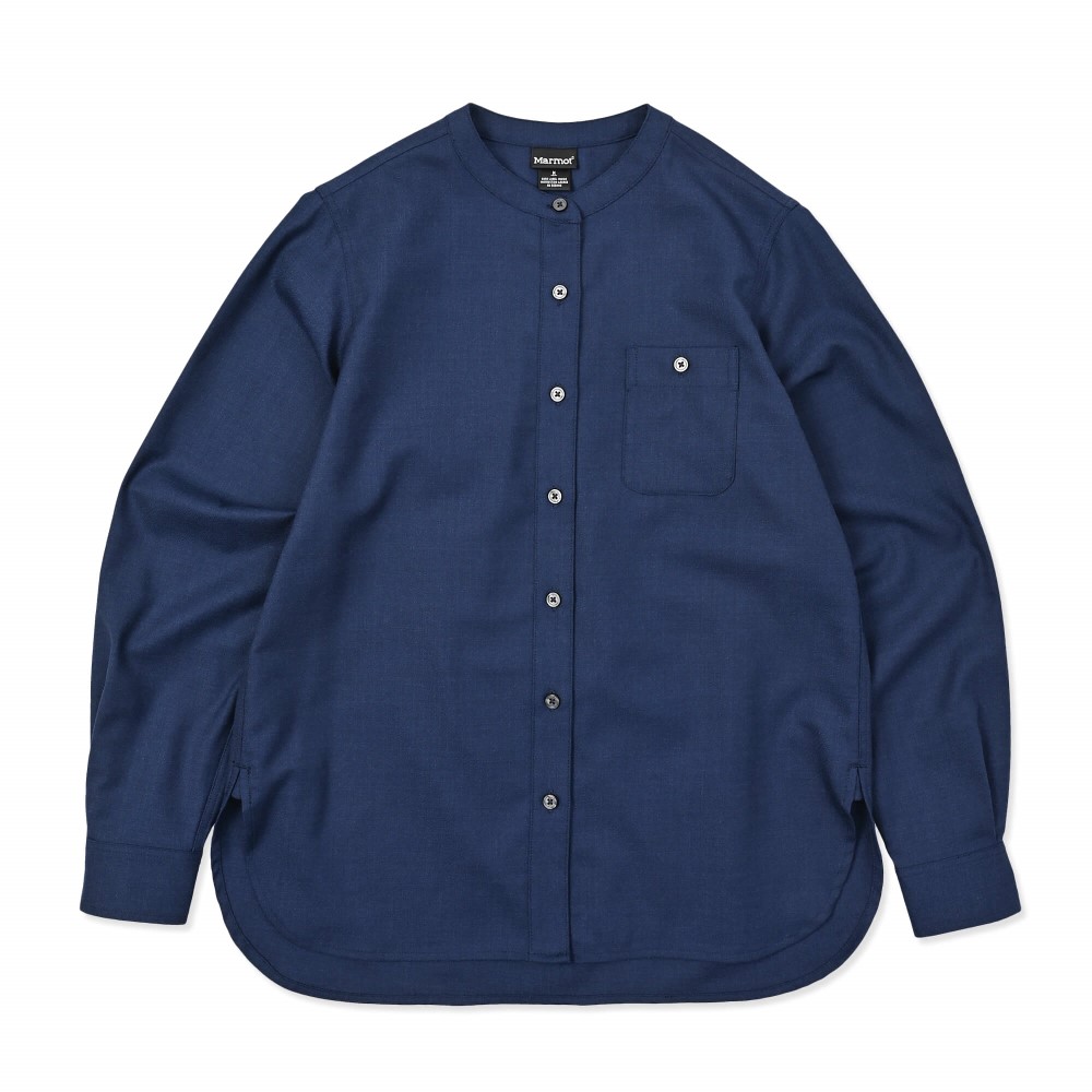 Marmot / マーモット | ミニマルメリノシャツ / ネイビー W&#039;s Minimal Merino Shirts MTFW25WSH048-C005 シャツ レディース [25FW]