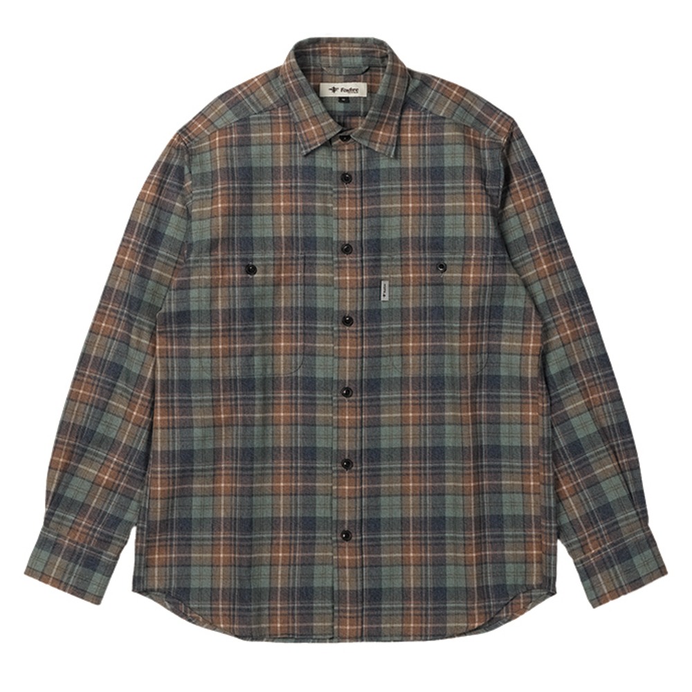 TSメランジチェックシャツ / アッシュグリーン TS Melange Check Shirt 5112530 シャツ メンズ [25FW]|フォックスファイヤー / Foxfire