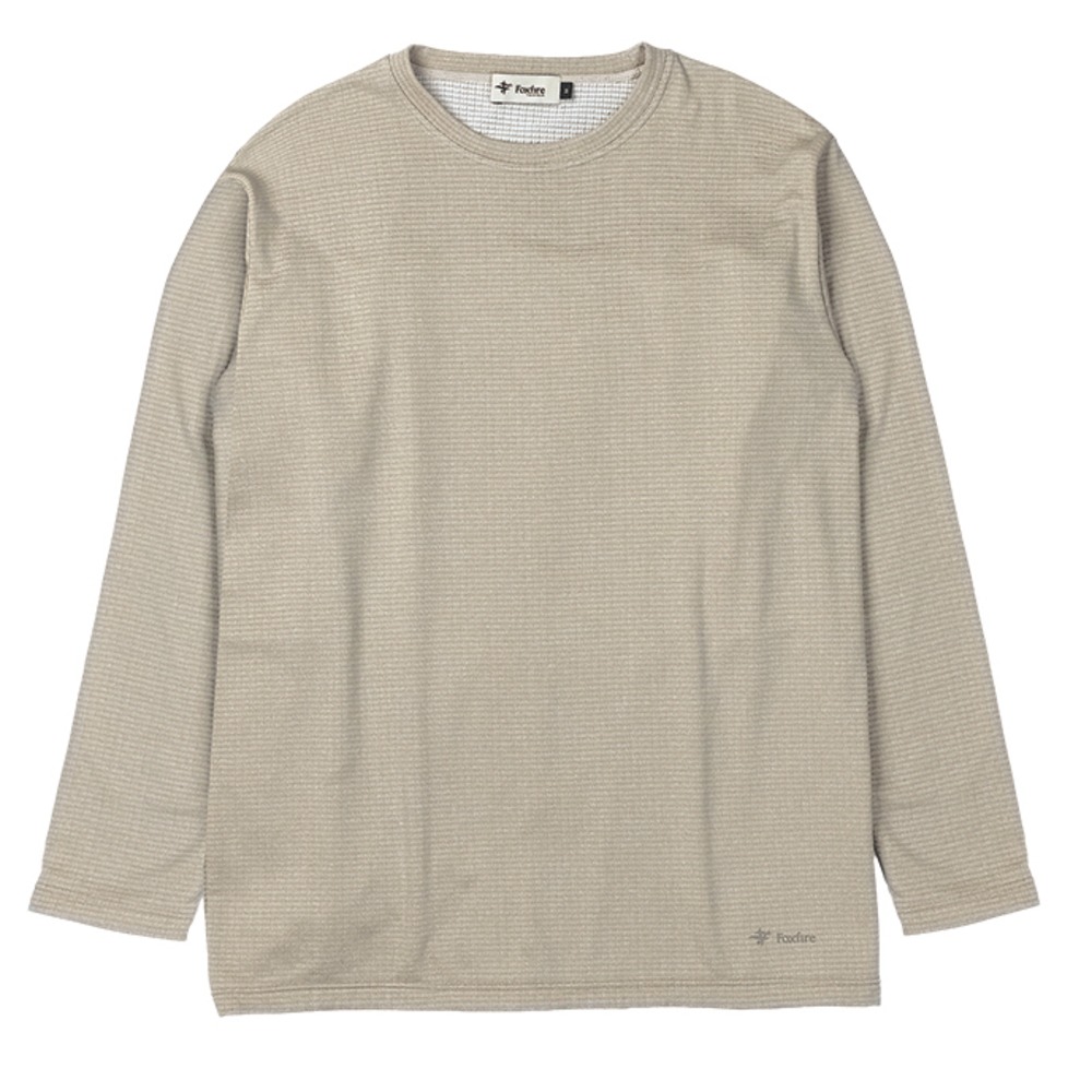 TS EXストレッチグリッドクルー / サンド TS EX Stretch Grid Crew-neck 5115481 カットソー メンズ [25FW]|フォックスファイヤー / Foxfire