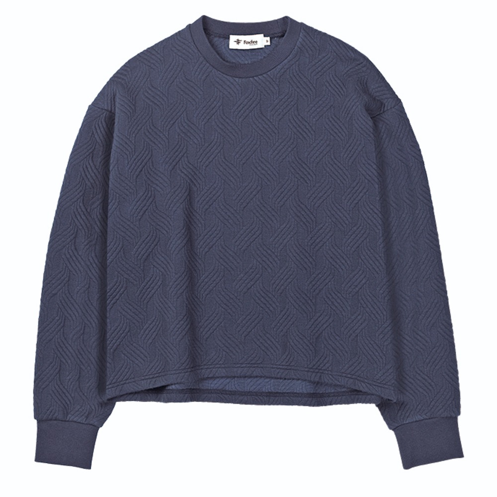 フォックスファイヤー / Foxfire（フォックスファイヤー） | ケーブルキルトクルー / ネイビー Cable Quilt Crew-neck 8115560 カットソー レディース [25FW]