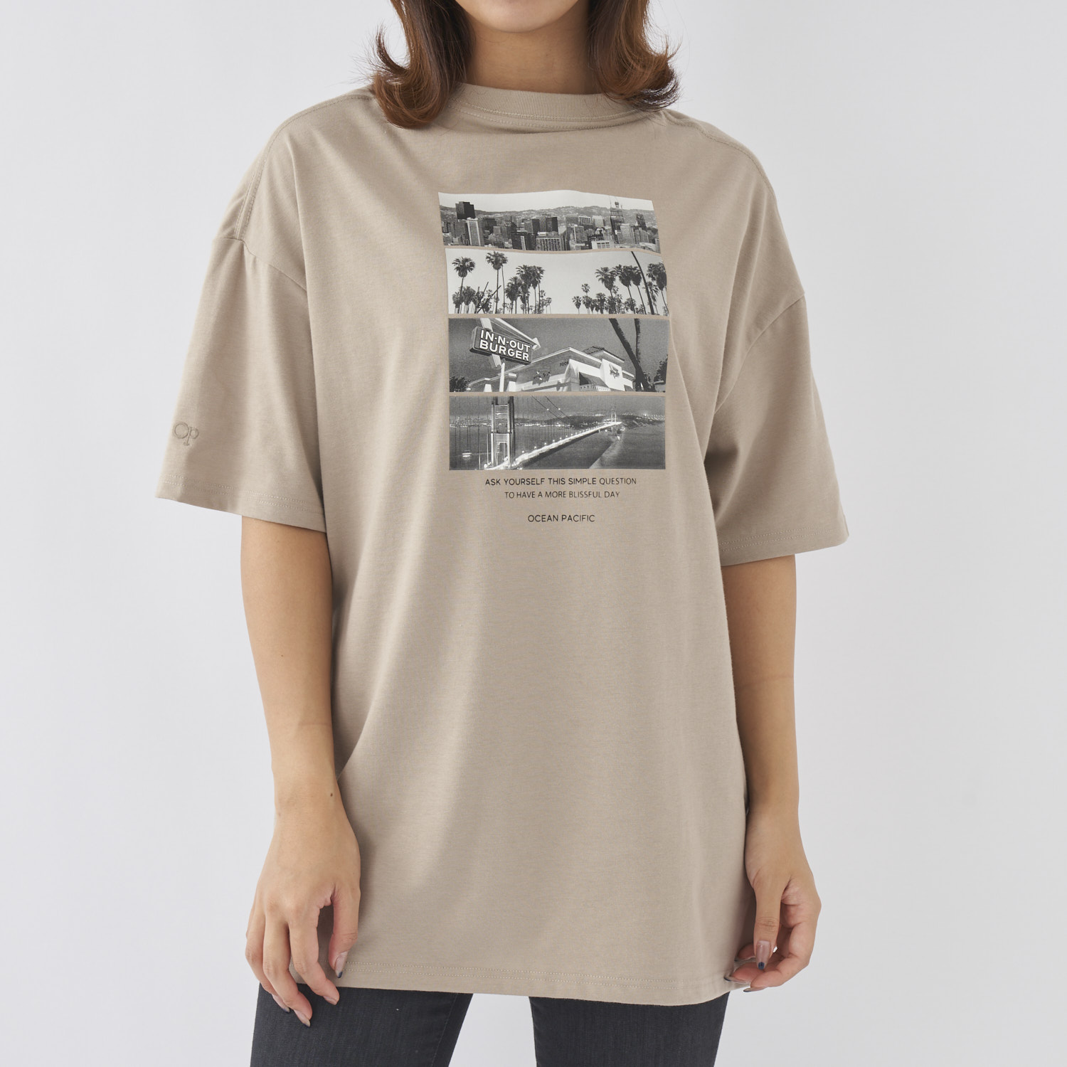 OCEAN PACIFIC オーシャンパシフィック おーしゃんぱしふぃっく | 【クリアランス】 ハンソデ Ｔシャツ / ベージュ 523514-BEG レディース Tシャツ 