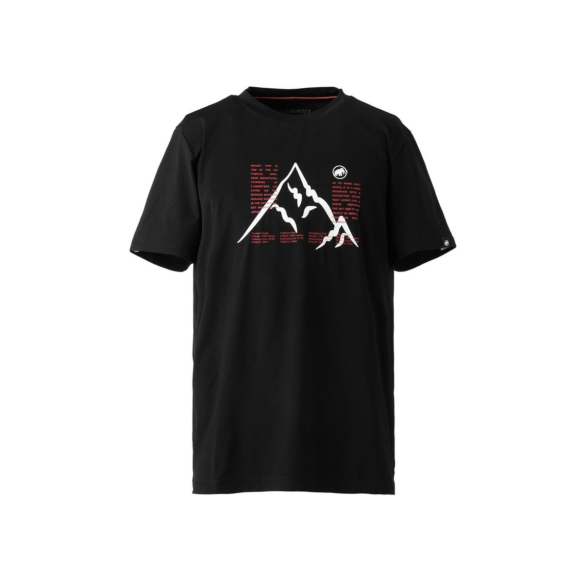 QD ヤリガタケ プリント Tシャツ アジアンフィット / black QD Yarigatake Print T-Shirt AF 1017-07280 ［25SS］|マムート / MAMMUT