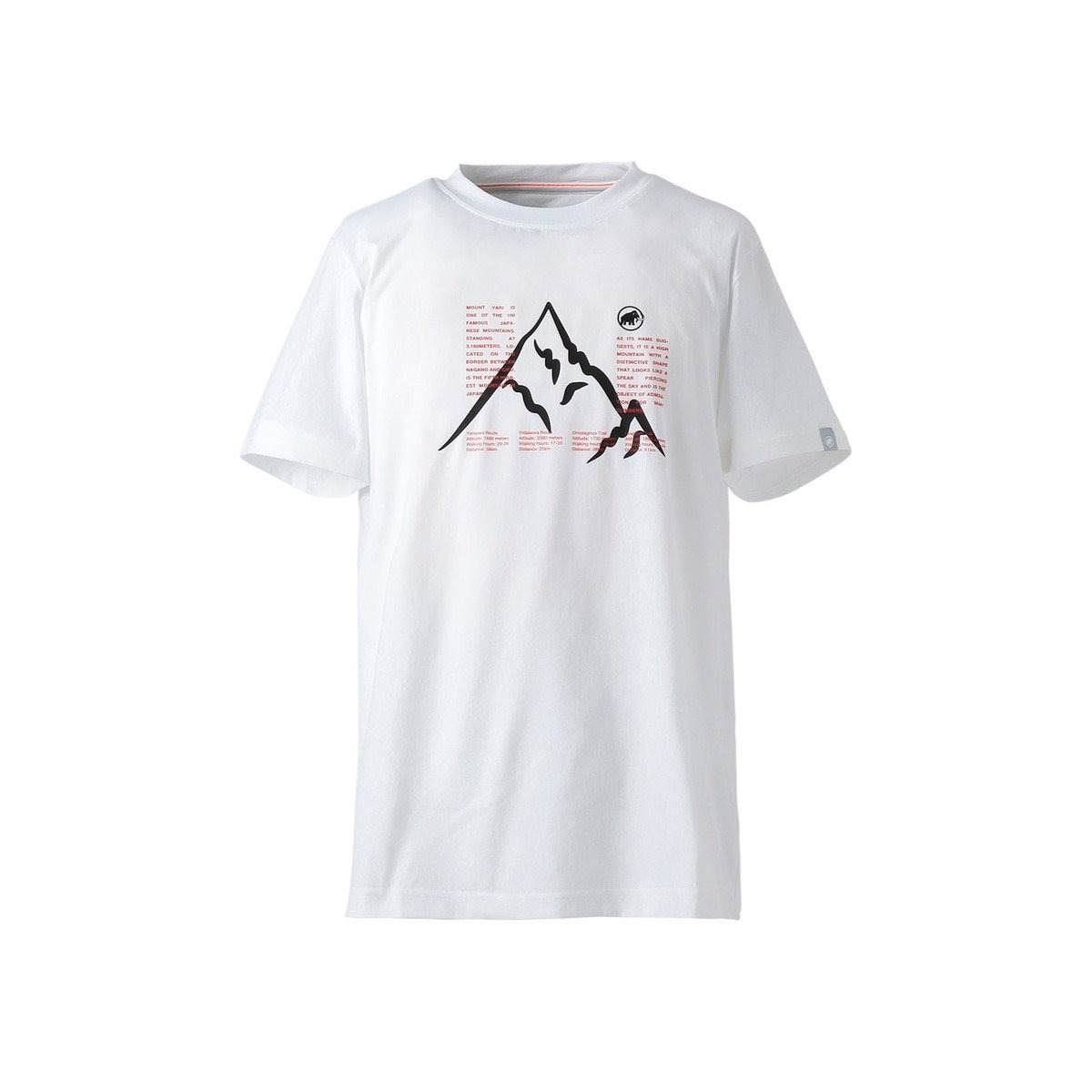 QD ヤリガタケ プリント Tシャツ アジアンフィット / white QD Yarigatake Print T-Shirt AF 1017-07280 ［25SS］|マムート / MAMMUT
