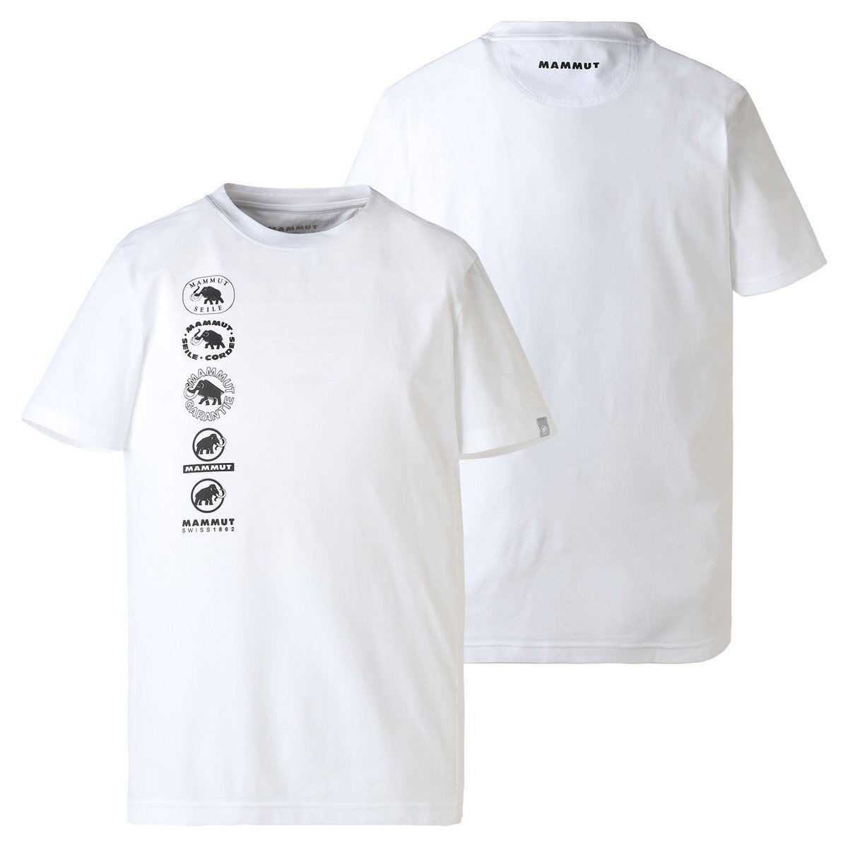 QDロゴヒストリーP2プリントTシャツAF / white QD Logo History P2 Print T-Shirt AF 1017-07930 [25FW]|マムート / MAMMUT