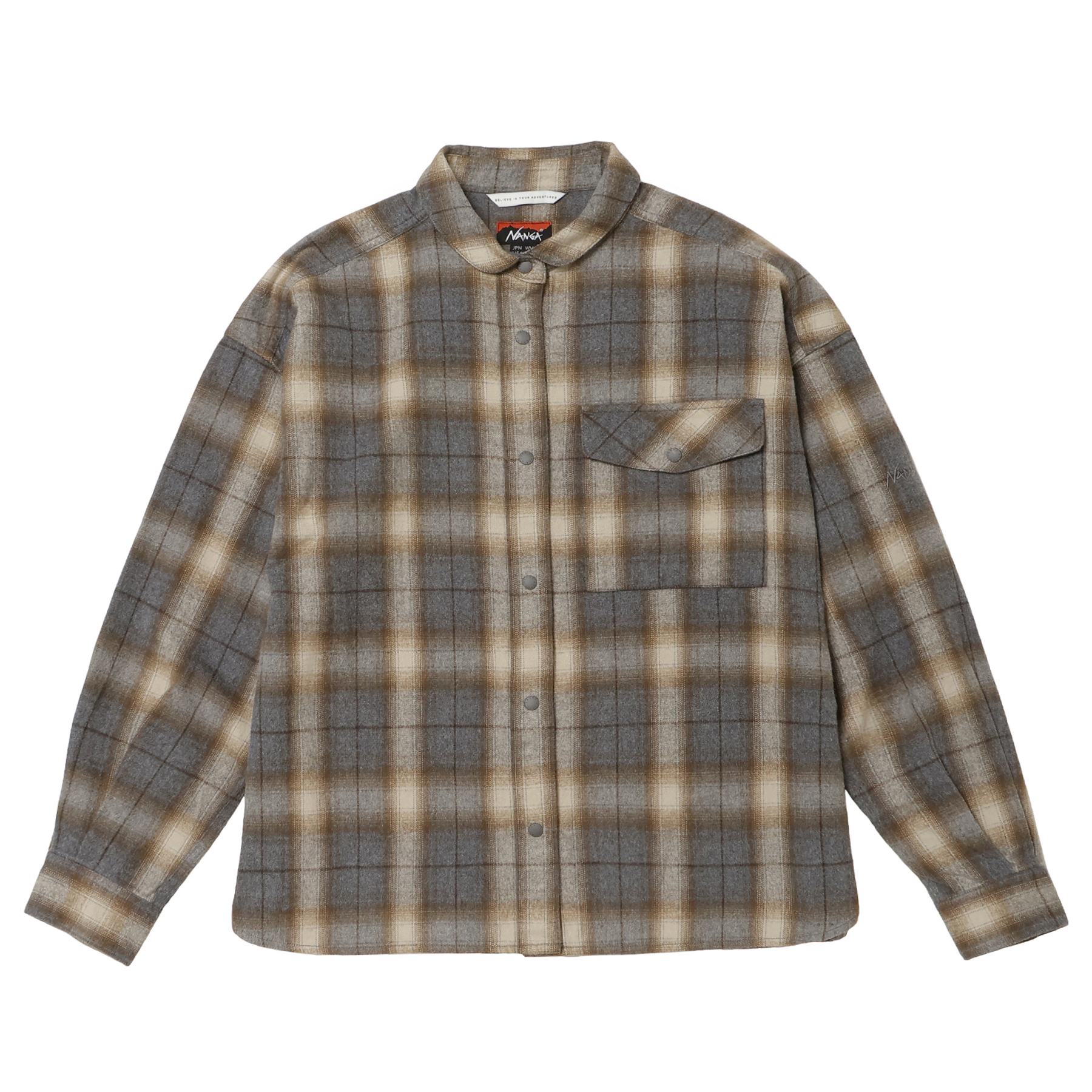 ナンガ / NANGA（ナンガ） | フェードプレイドキャンプシャツウィメンズ / FADE PLAID CAMP SHIRT W NW2442－1H201－B GRAY 