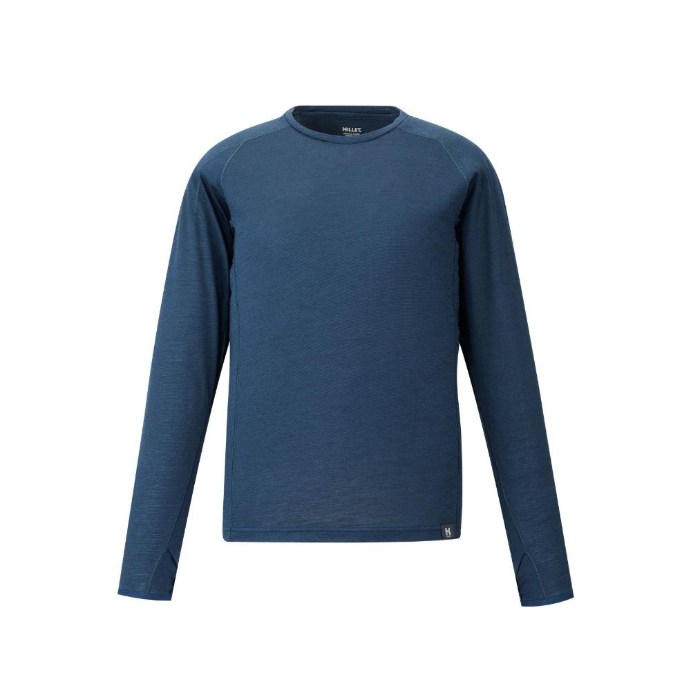 【クリアランス】ウビック ウール クルー ロングスリーブ［レディース］ / UBIC WOOL CREW LS W/MIV03216 N7317 SAPHIR|ミレー / MILLET
