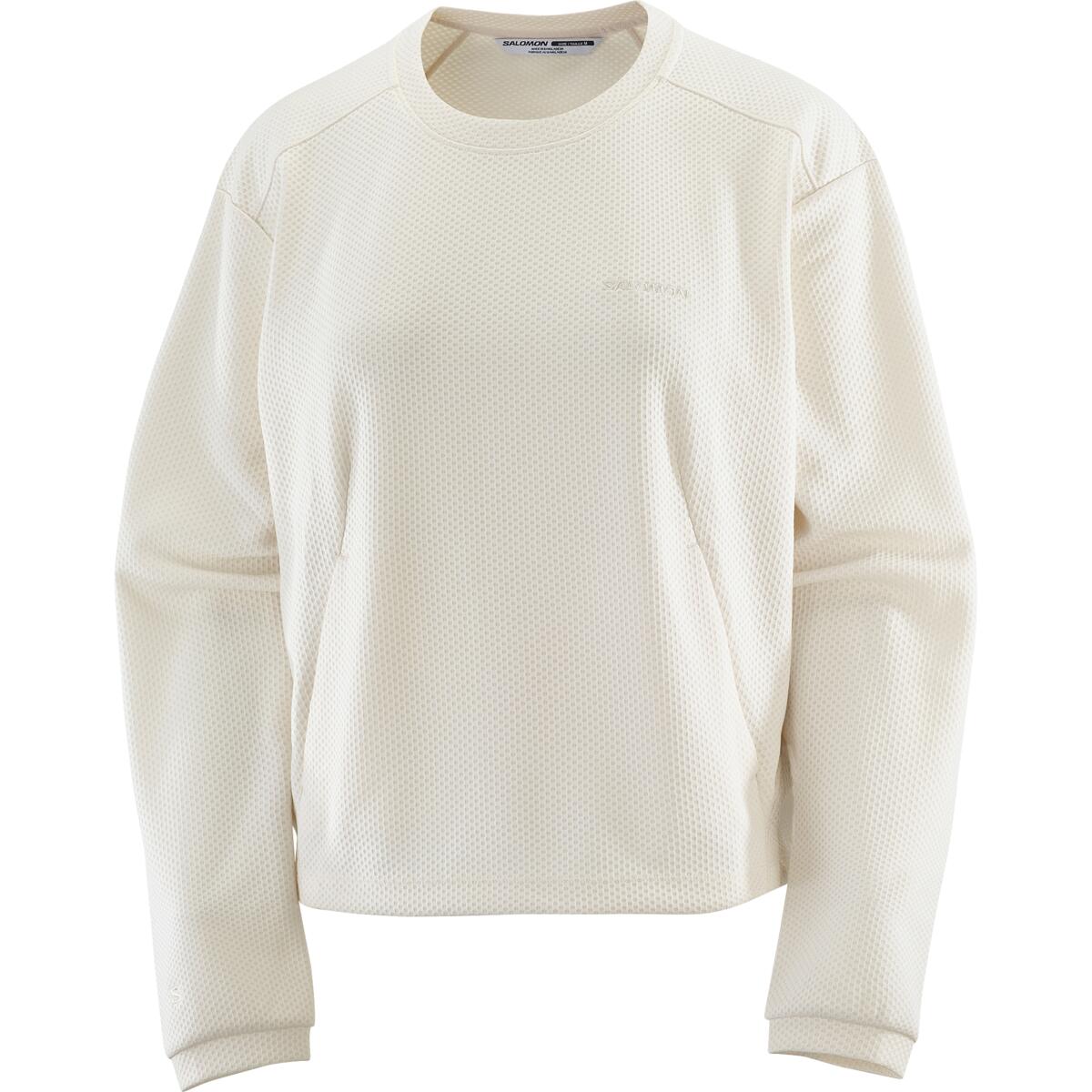 モトメッシュ クルーネック（ウィメンズ） / MOTOMESH CREWNECK W LC2647300 WHISPER WHITE ［25FW］|サロモン / SALOMON