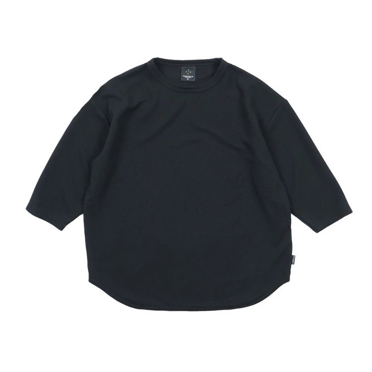 ［アクシーズクインモディファイド］クイックドライ エコワッフルフットボールティー（メンズ） / 321097 ブラック|ｱｸｼｰｽﾞｸｲﾝ ﾓﾃﾞｨﾌｧｲﾄﾞ / AXESQUIN modified