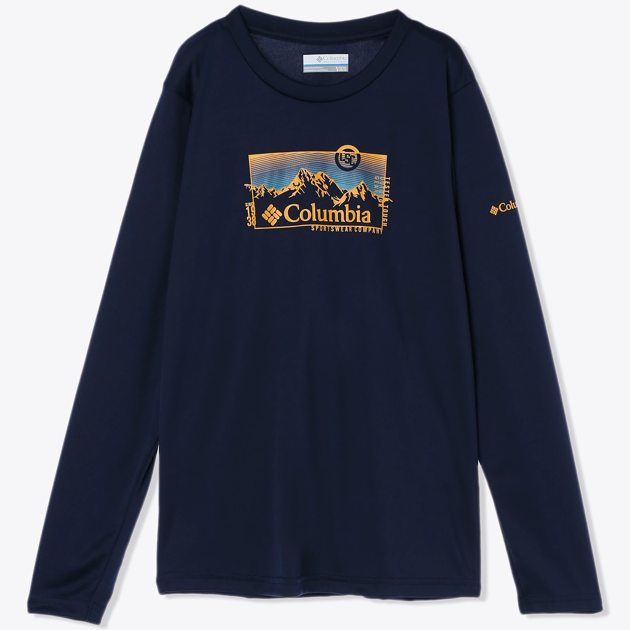【アウトレット】グリズリーピークロングスリーブグラフィックティー(キッズ) / AB1955 463 Collegiate Navy, Linear Range|コロンビア / Columbia
