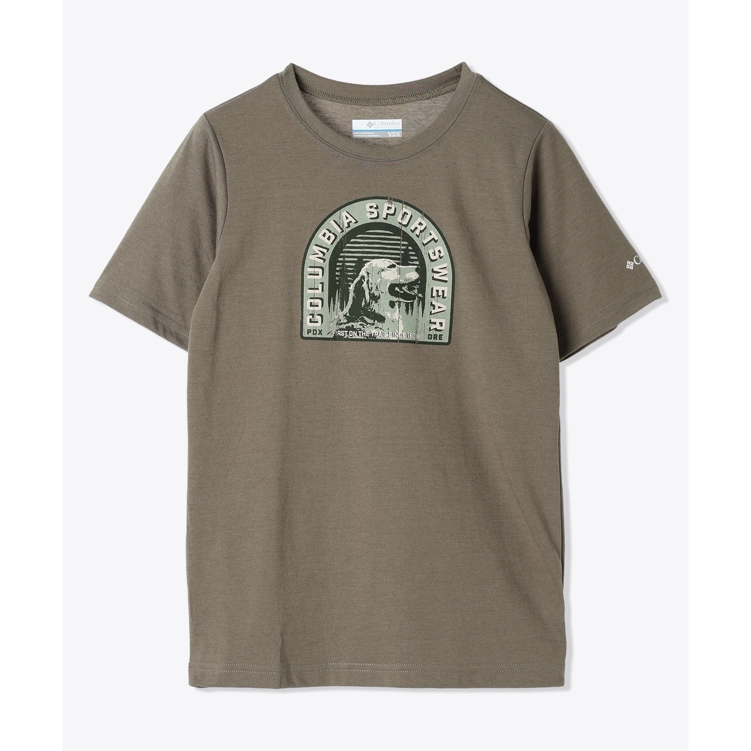 【クリアランス】ラプードルパスショートスリーブTシャツ（キッズ） / AB8893 396 Stone Green Furry Friend ［25SS］|コロンビア / Columbia