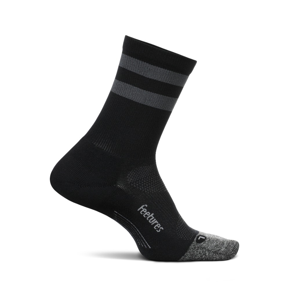 フィーチャーズ / FEETURES（フィーチャーズ） | Elite Light Cushion Mini Crew（ユニセックス） / 4400040059211 black gray high top stripe ［25FW］