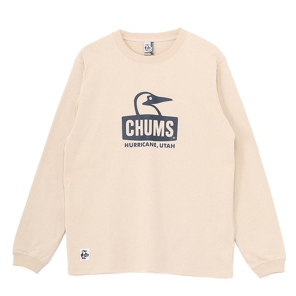 チャムス / CHUMS（チャムス） | ブービーフェイスブラッシュドロングスリーブTシャツ（ユニセックス） / CH01-2667 CH11-2667 Greige x Navy ［25FW］