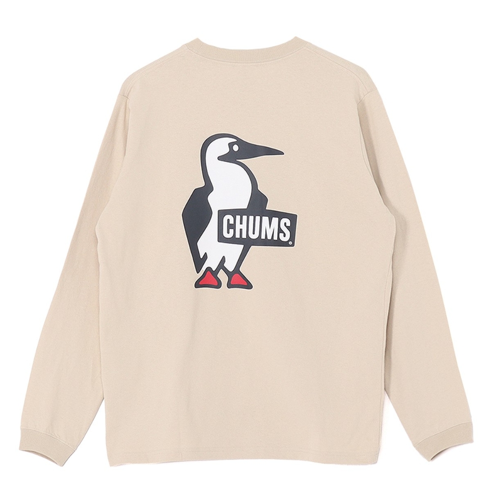 ブービーロゴブラッシュドロングスリーブTシャツ（ユニセックス） / CH01-2668 CH11-2668 Greige ［25FW］|チャムス / CHUMS