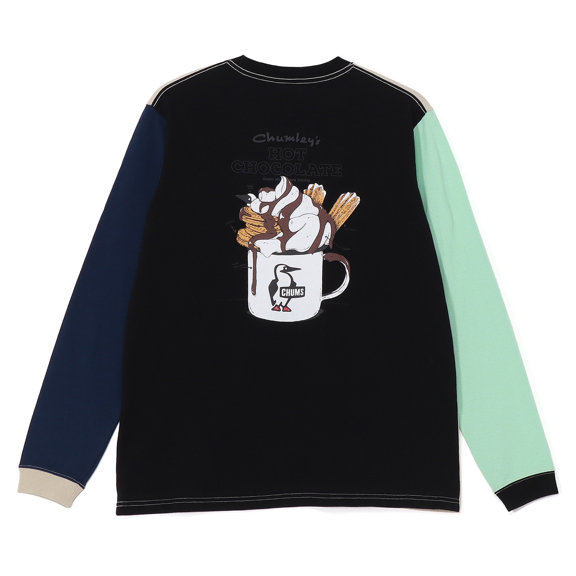 チャムス / CHUMS（チャムス） | ホットチョコレートポケットブラッシュドロングスリーブTシャツ（ユニセックス） / CH01-2659 CH11-2659 Mint Crazy ［25FW］