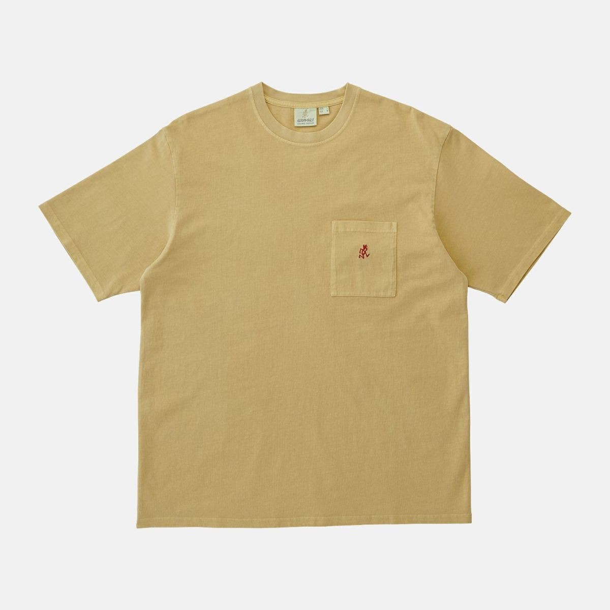 Gramicci グラミチ ぐらみち | ワンポイントTシャツピグメントダイ（ユニセックス） / ONE POINT TEE PIGMENT DYED G304-OGJ-PG MUSTARD PIGMENT ［25FW］
