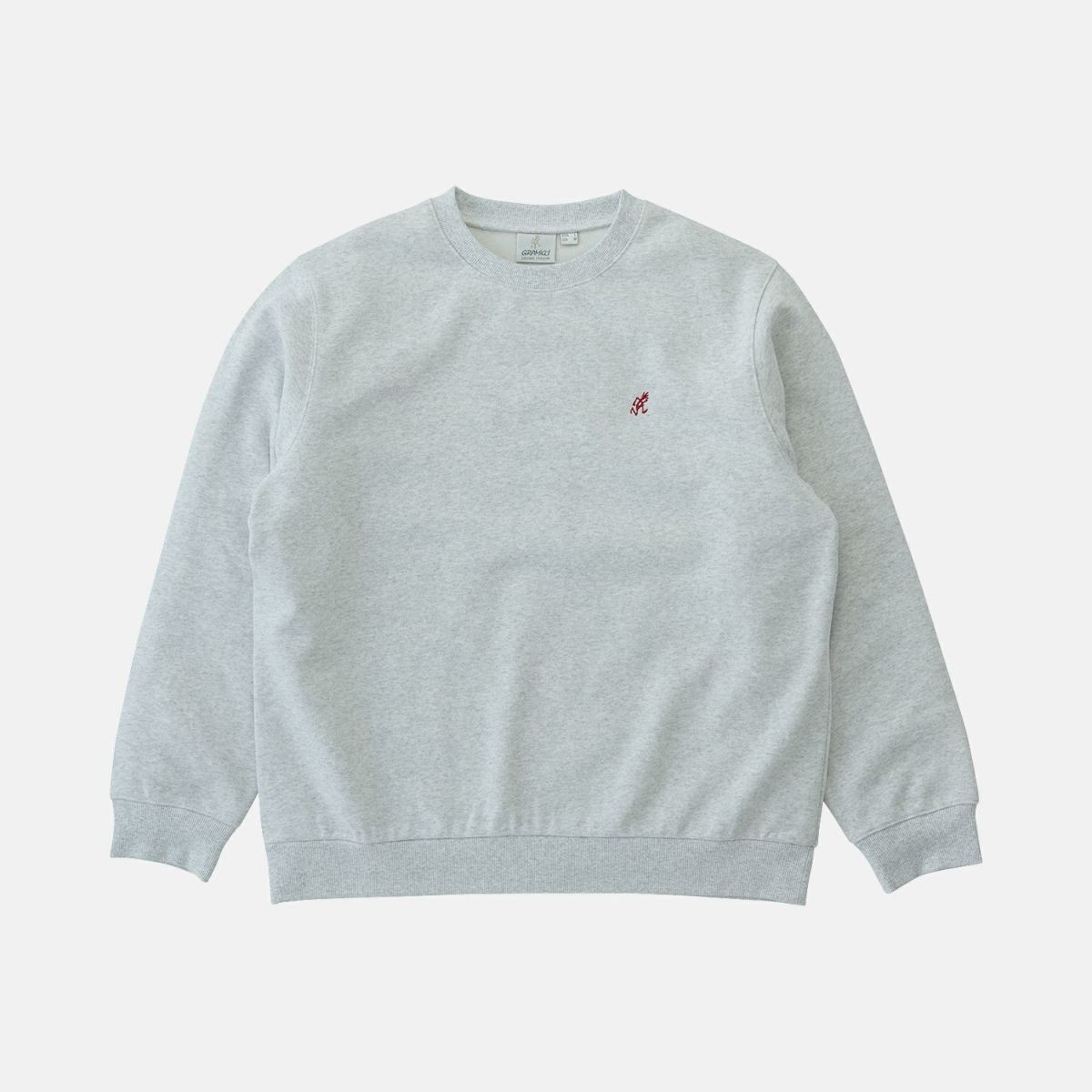 ワンポイントクルースウェットシャツ（ユニセックス） / ONE POINT CREW SWEATSHIRT G308-FT HEATHER ASH ［25FW］|グラミチ / Gramicci