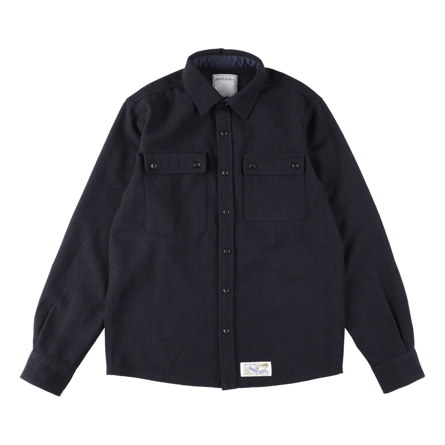 ペーパースカイ / PAPERSKY（ペーパースカイ） | PAPERSKY WEAR CORMORANT WOOL SHIRT（メンズ） / PS232019 NAVY ［25FW］