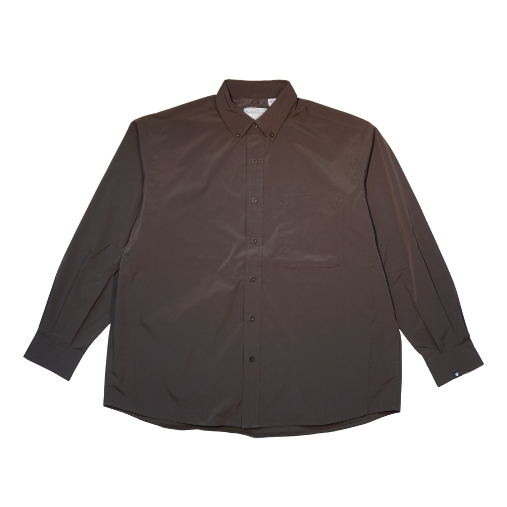 ペーパースカイ / PAPERSKY（ペーパースカイ） | PAPERSKY WEAR HIKE＆BIKE CAVE TYPEWRITER BIG SHIRT（ユニセックス） / PS231005 80（BROWN） ［25FW］