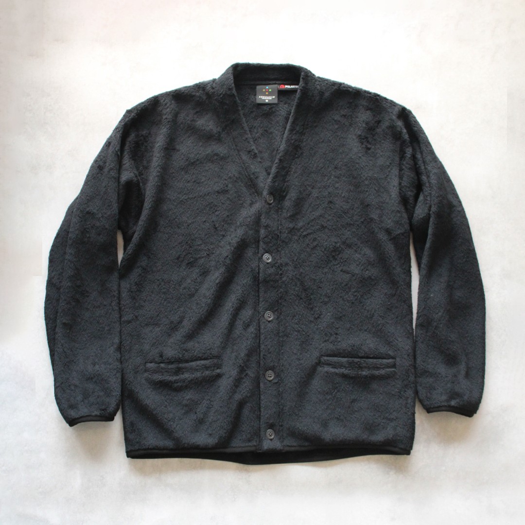 ｱｸｼｰｽﾞｸｲﾝ ﾓﾃﾞｨﾌｧｲﾄﾞ / AXESQUIN modified（ｱｸｼｰｽﾞｸｲﾝ） | POLARTEC HIGH LOFT BUTTON CARDIGAN 2．0（ユニセックス） / 321125 BLACK ［25FW］
