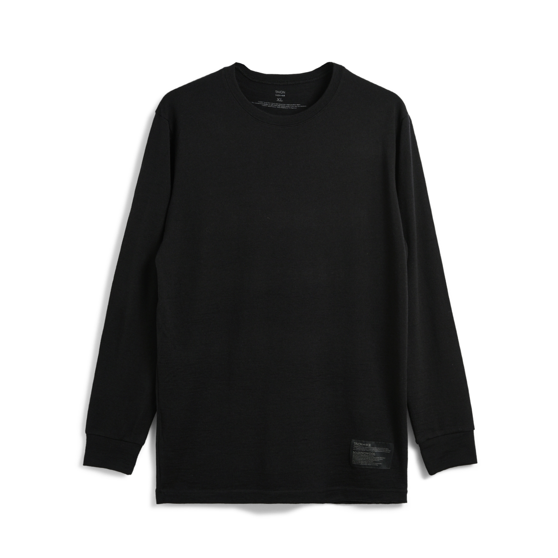 TAION タイオン たいおん | メリノウール アンダーウェア ロングスリーブ Tシャツ（メンズ） / TAION－U03MWMT ブラック ［25FW］