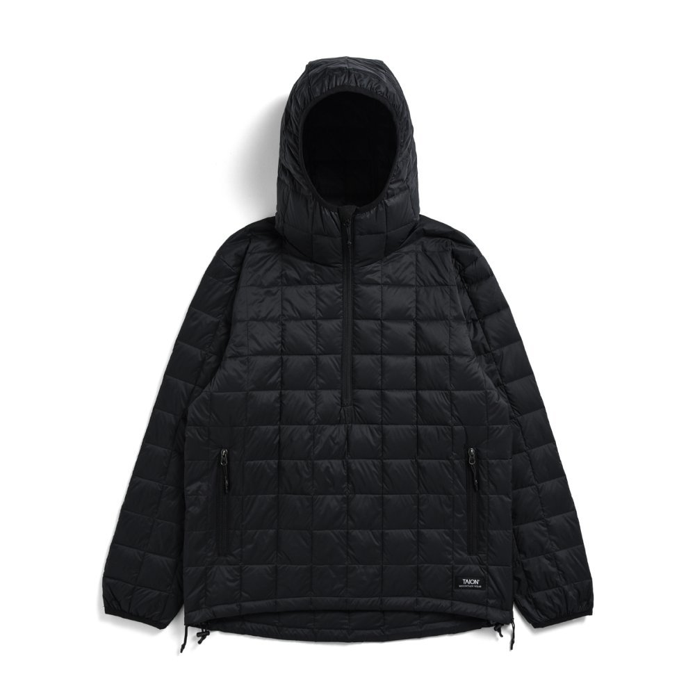 タイオン / TAION（タイオン） | マウンテン Wジップ ライトダウンフーディー / ブラック TAION-106PZXMT MOUNTAIN W-ZIP PULL-OVER LIGHT ユニセックス